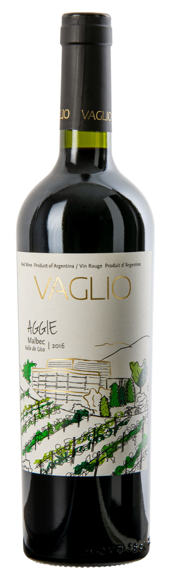 Vagglio Aggie 2016 Malbec Wine bottle