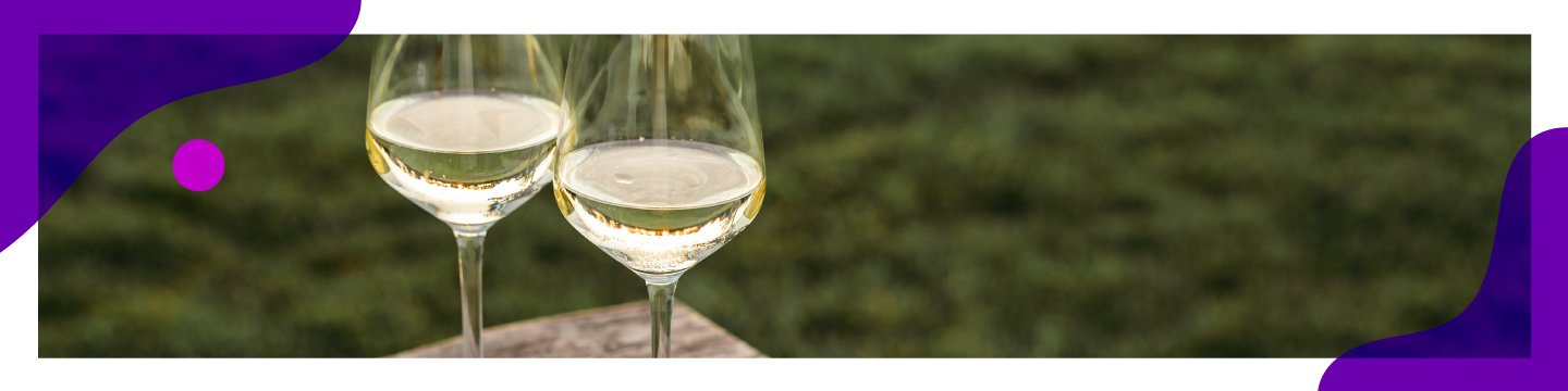 Two glasses of delicate white wine